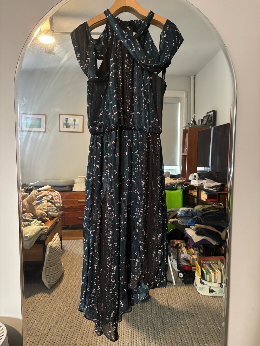 RACHEL Rachel Roy Floral Garden Party High-Low Halter Off Shoulder Maxi Dress